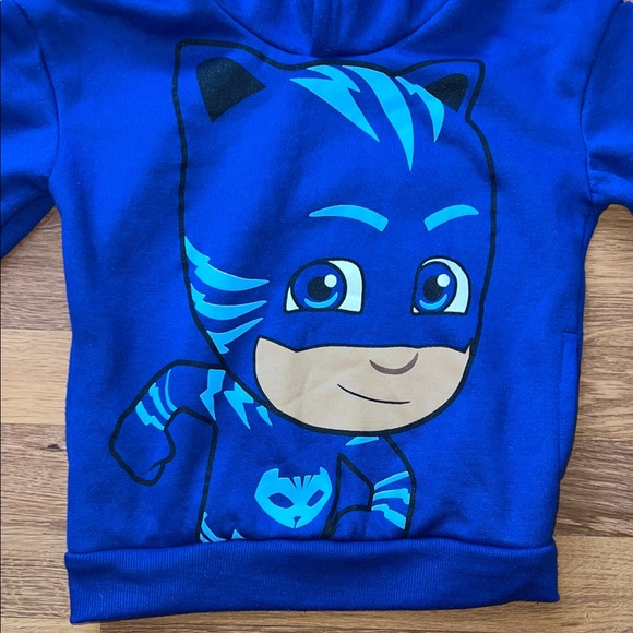 Blue Kids Hoodie with Cartoon Character - Picture 2 of 4